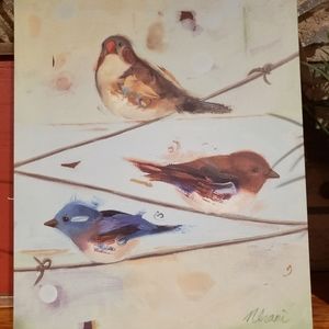 Bird print on canvas